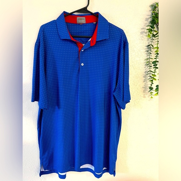 Men’s Fennec Red White Blue Golf Performance Polo Shirt USA Insignia Size Large - Picture 1 of 10